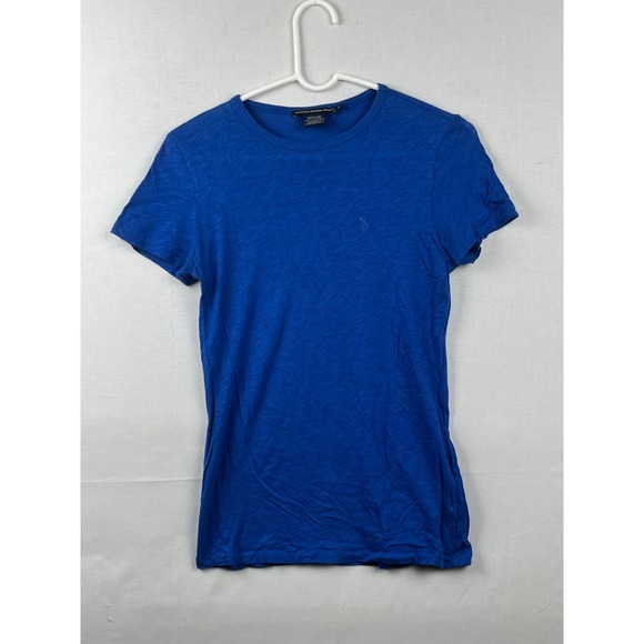 Ralph Lauren Sport Tops - Ralph Lauren Sport T-Shirt Womens Small Blue Slub Knit Cotton Pony Logo Tee